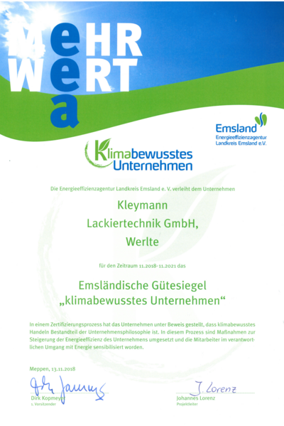 Klimabewusstes Unternehmen
